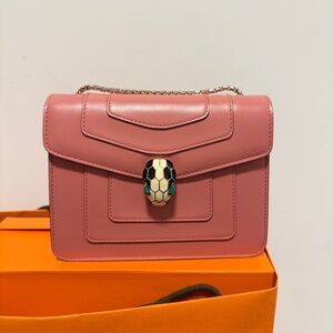 Bulgari Pink Crossbody Bag with Serpenti Clasp